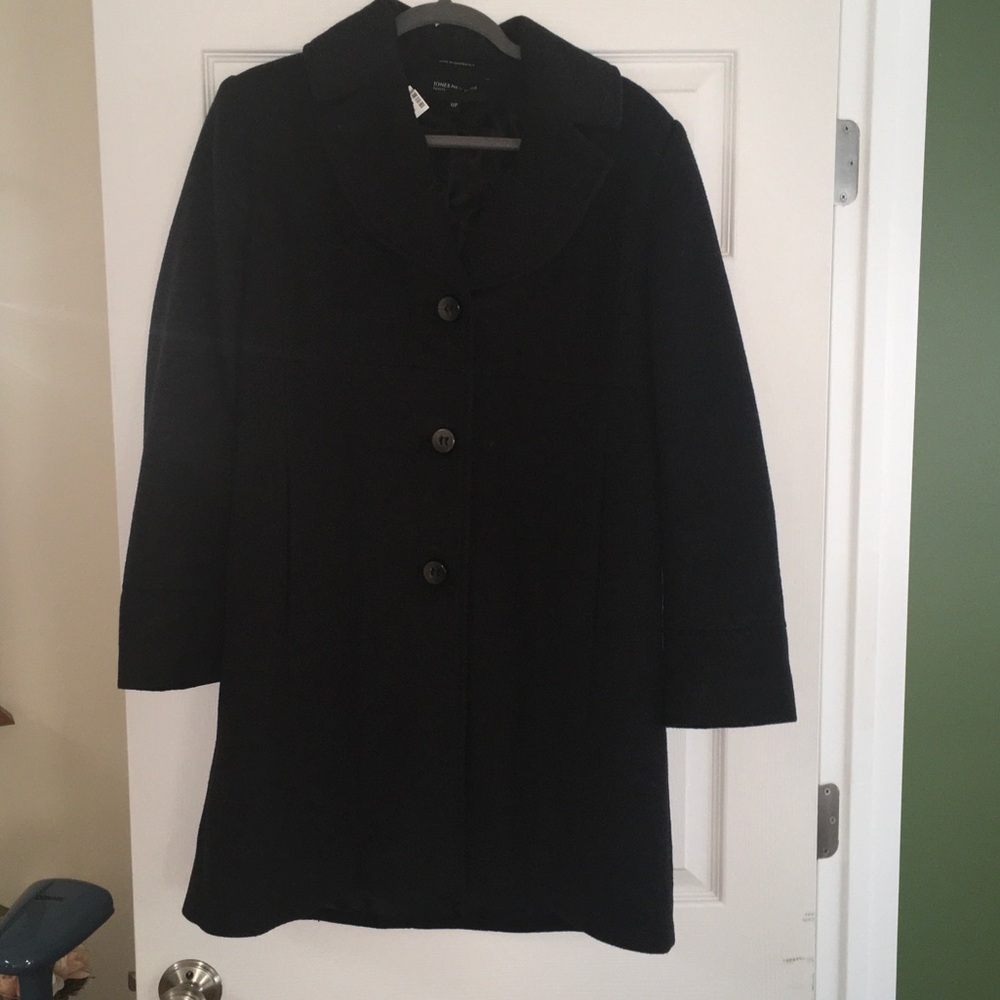 Jones New York Classic Charcoal Gray Pea Coat
